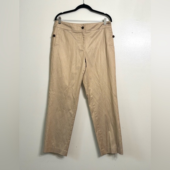 Talbots Gold Geometric Patterned Pants, Metalic Stetch - Picture 2 of 6